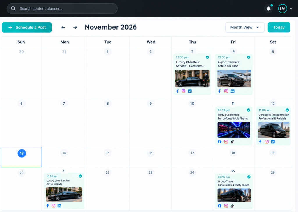 social media for limo companies